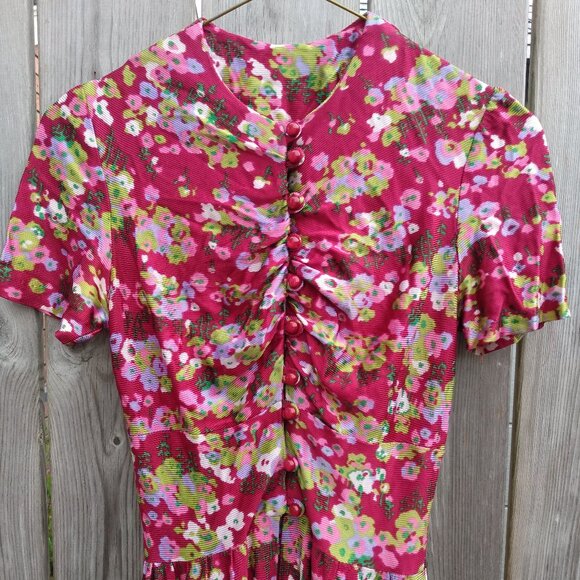 Vintage Other - Vintage Peignoir Robe Over Dress 28" Bust 22" Waist Dressing Gown Dress Duster